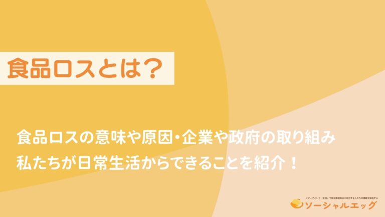 食品ロスとは?食品ロスの意味や原因、私たちにできることを紹介! | ソーシャルエッグ